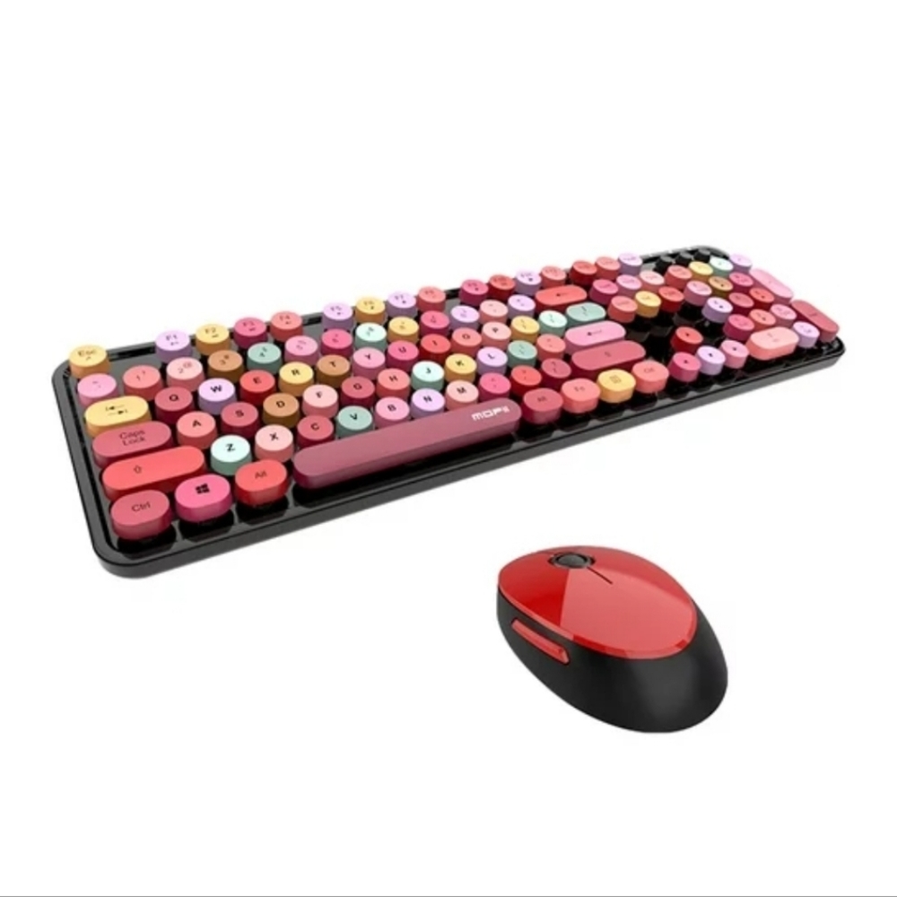 Mofii Sweet 2.4G Wireless Keyboard Mouse Combo, Black Mixed